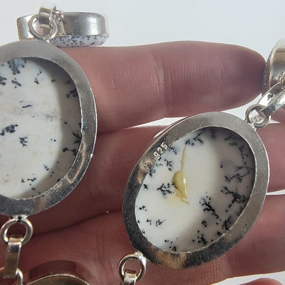 Natural Dendritic Agate Necklace in Sterling Silver Handmade Artisan Gemstone - Picture 8 of 10